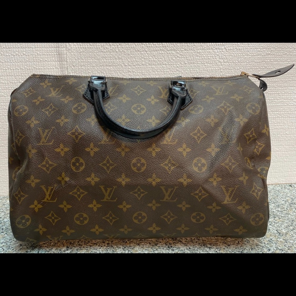 Louis Vuitton speedy 35 monogram custom-dyed black